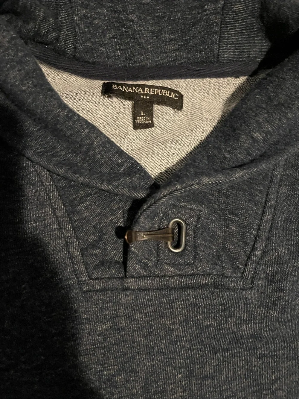 Banana Republic Navy Hooded Pullover with Toggle Detail